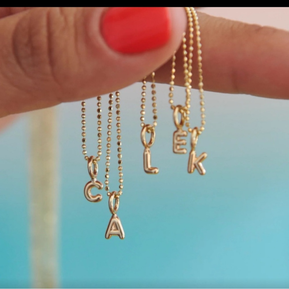 Ariel Gordon 14k Gold Mini Helium Initial Charm